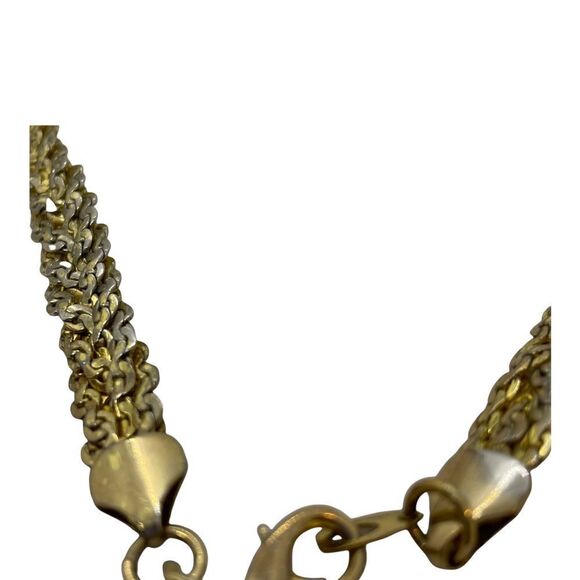 Chunky Gold Chain Braided Necklace 20 inches Vintage Mob Wife Gold Necklace - Picture 11 of 15